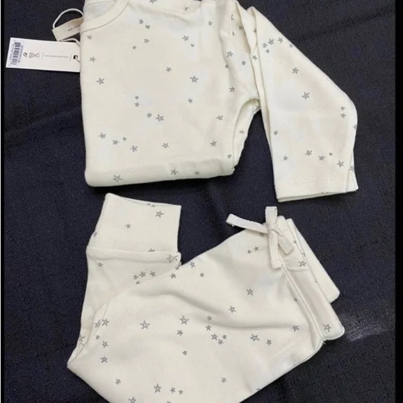 Last Call!Quincy Mae 2pc Pant Set, Hi-Low Top & Drawstring Pants, Organic Cotton - Picture 6 of 8